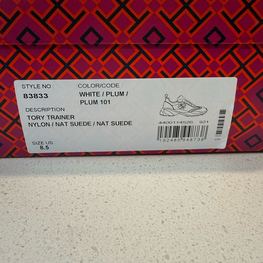 Tory Burch Tory Trainer White/Plum - Picture 2 of 13